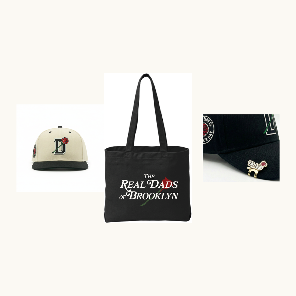 Real Dads Trio — Snapback Cap, RDOB Tote, Dad Hat Blip
